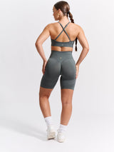 Thumbnail 5 of Plunge Seamless Sports Bra - Frosted Sage, 5 of 6