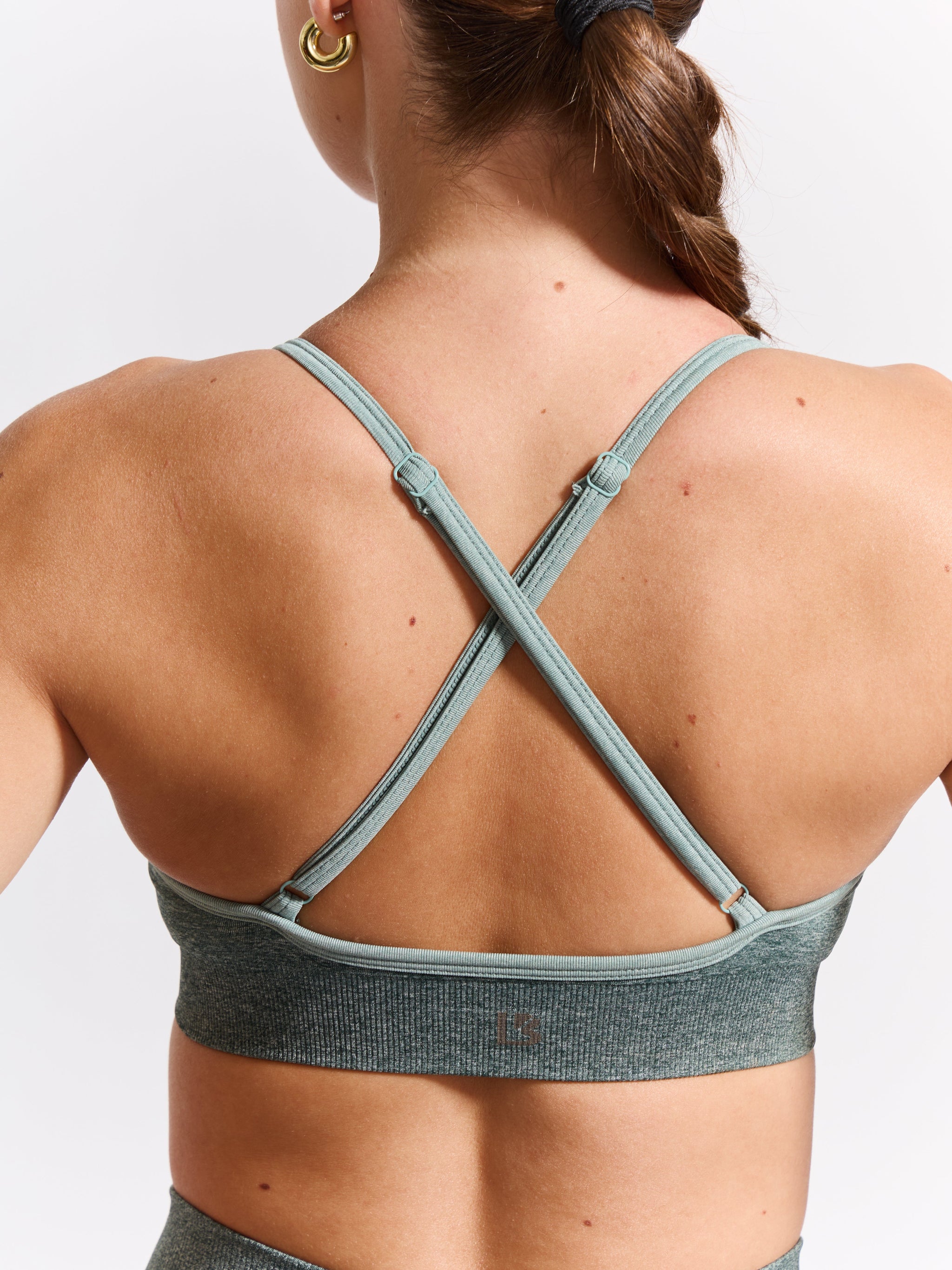 Plunge Seamless Sports Bra - Sage Ombre