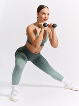 Thumbnail 6 of Plunge Seamless Sports Bra - Sage Ombre, 6 of 6