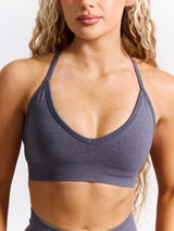 Thumbnail 1 of Plunge Seamless Sports Bra - Blue Steel, 1 of 5