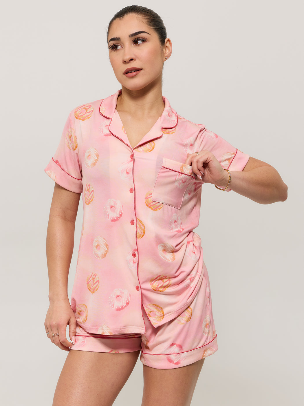 **PREORDER** Pajama Shorts Set - Donut Print