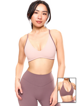 Thumbnail 1 of Girlfriend Reversible Sports Bra - Mocha Berry and Berry Ice, 1 of 8