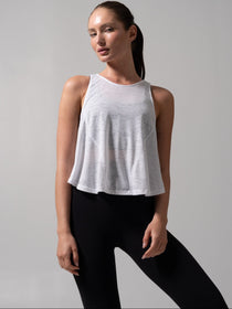Go With The Flow Hip Tank - White