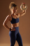 Reversible Sports Bra - Baked Blue and White