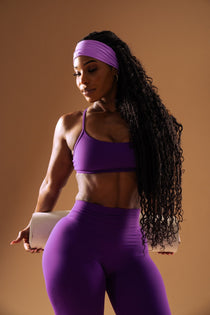 Reversible Sports Bra - Grape Jelly and Lava Print
