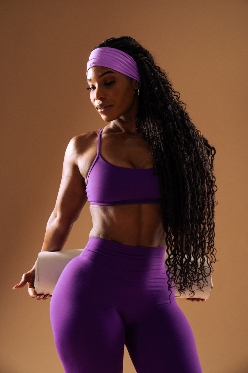 Reversible Sports Bra - Grape Jelly and Lava Print
