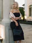 Nimbus Rib Midi Skirt - Onyx Black