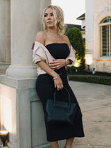 Thumbnail 1 of Nimbus Rib Midi Skirt - Onyx Black, 1 of 6