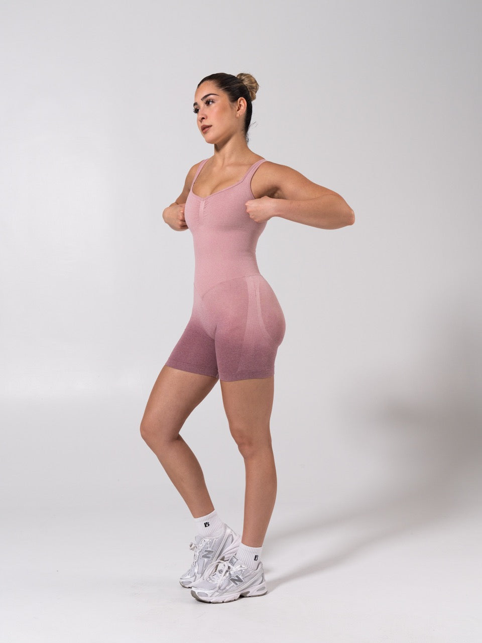 Miracle Scrunch Seamless Bodysuit 5" - Heather Rose Ombre