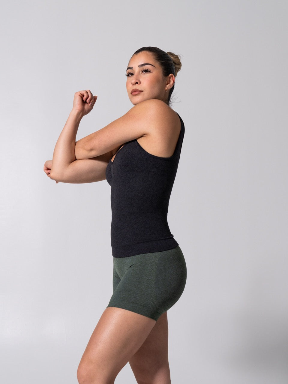 Miracle Seamless Hip Tank - Heather Charcoal