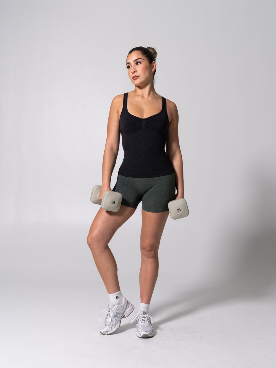 Miracle Seamless Hip Tank - Heather Charcoal