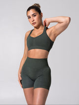 Thumbnail 1 of Vida Seamless Sports Bra - Heather Limon Pepino, 1 of 9