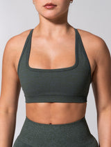 Thumbnail 3 of Power Seamless Sports Bra - Heather Limon Pepino, 3 of 12