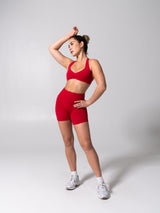 Thumbnail 2 of Micro Seamless Sports Bra - Heather Lipstick Red, 2 of 10