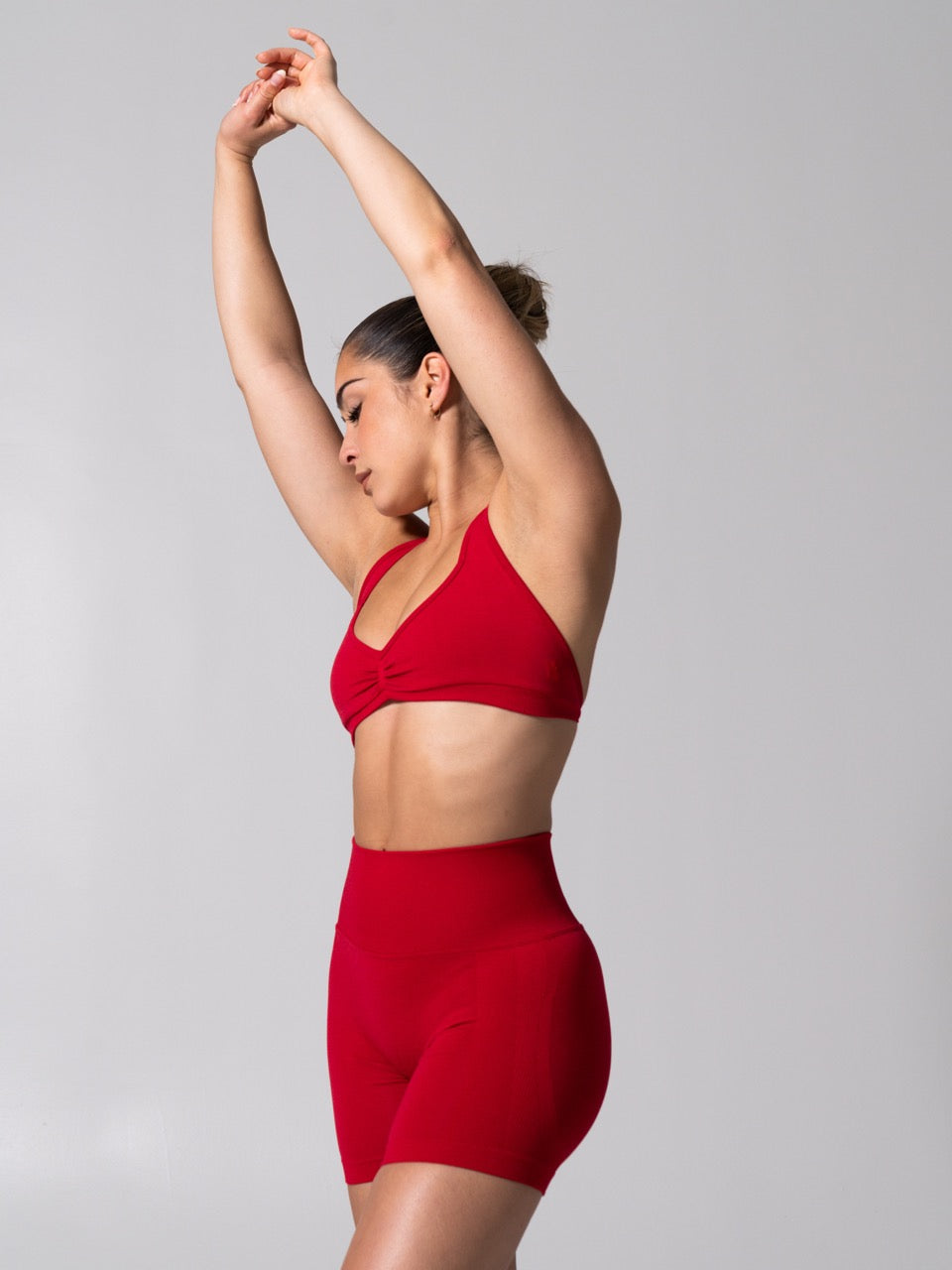 Micro Seamless Sports Bra - Heather Lipstick Red