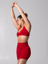 Thumbnail 5 of Micro Seamless Sports Bra - Heather Lipstick Red, 5 of 10
