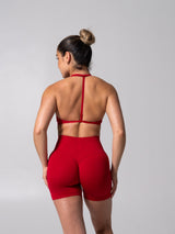 Thumbnail 8 of Micro Seamless Sports Bra - Heather Lipstick Red, 8 of 10