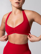 Thumbnail 1 of Micro Seamless Sports Bra - Heather Lipstick Red, 1 of 10