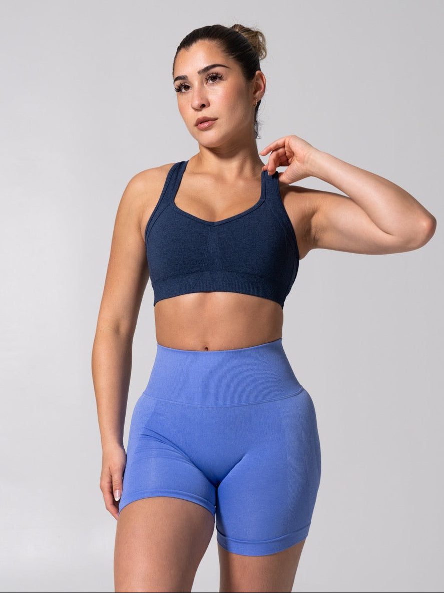 Vida Seamless Sports Bra - Heather Baked Blue