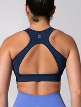Thumbnail 4 of Vida Seamless Sports Bra - Heather Baked Blue, 4 of 10