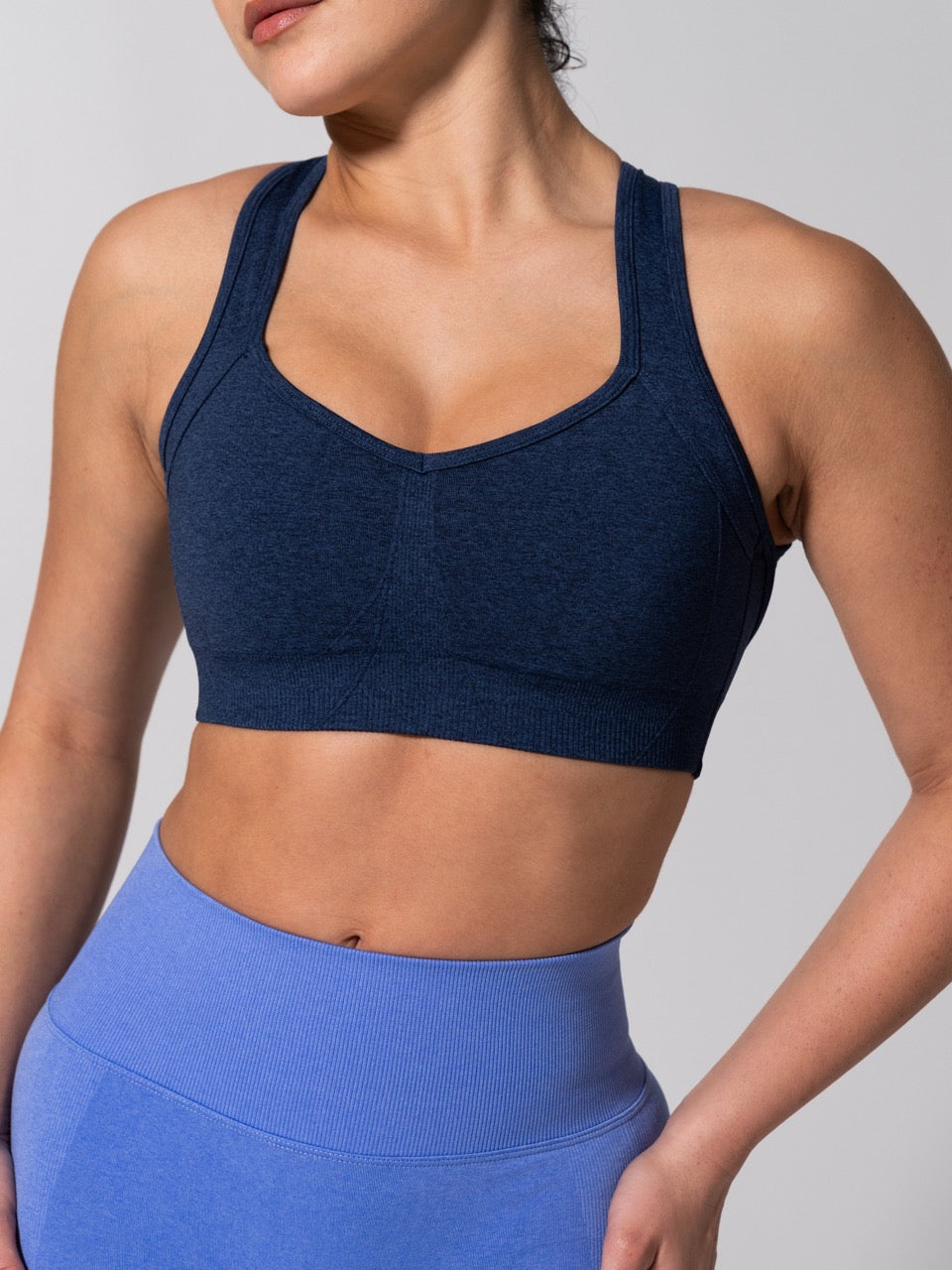 Vida Seamless Sports Bra - Heather Baked Blue