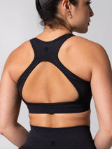 Thumbnail 4 of Vida Seamless Sports Bra - Heather Charcoal, 4 of 10