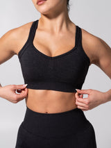 Thumbnail 3 of Vida Seamless Sports Bra - Heather Charcoal, 3 of 10