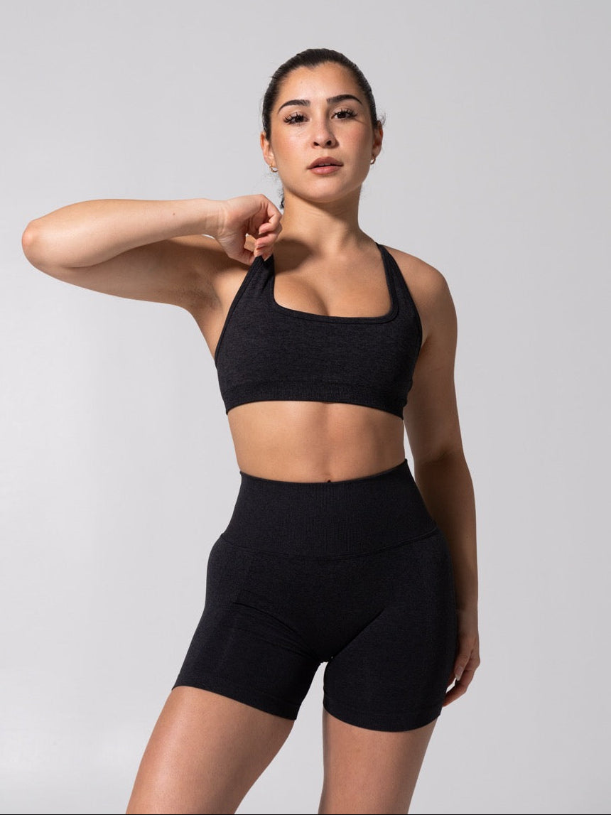 Power Seamless Sports Bra - Heather Charcoal
