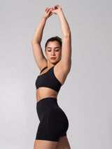 Thumbnail 5 of Power Seamless Sports Bra - Heather Charcoal, 5 of 8