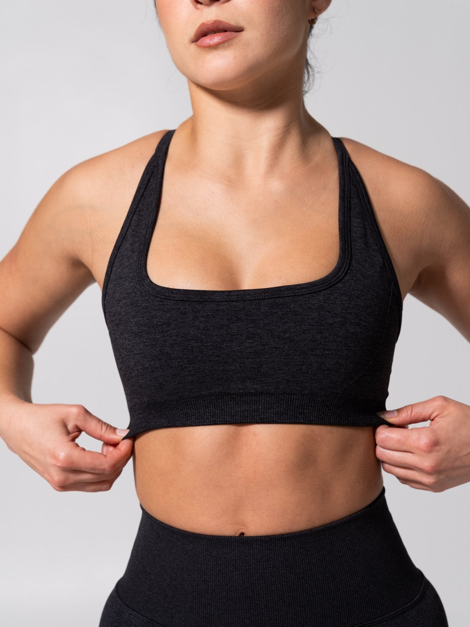 Power Seamless Sports Bra - Heather Charcoal