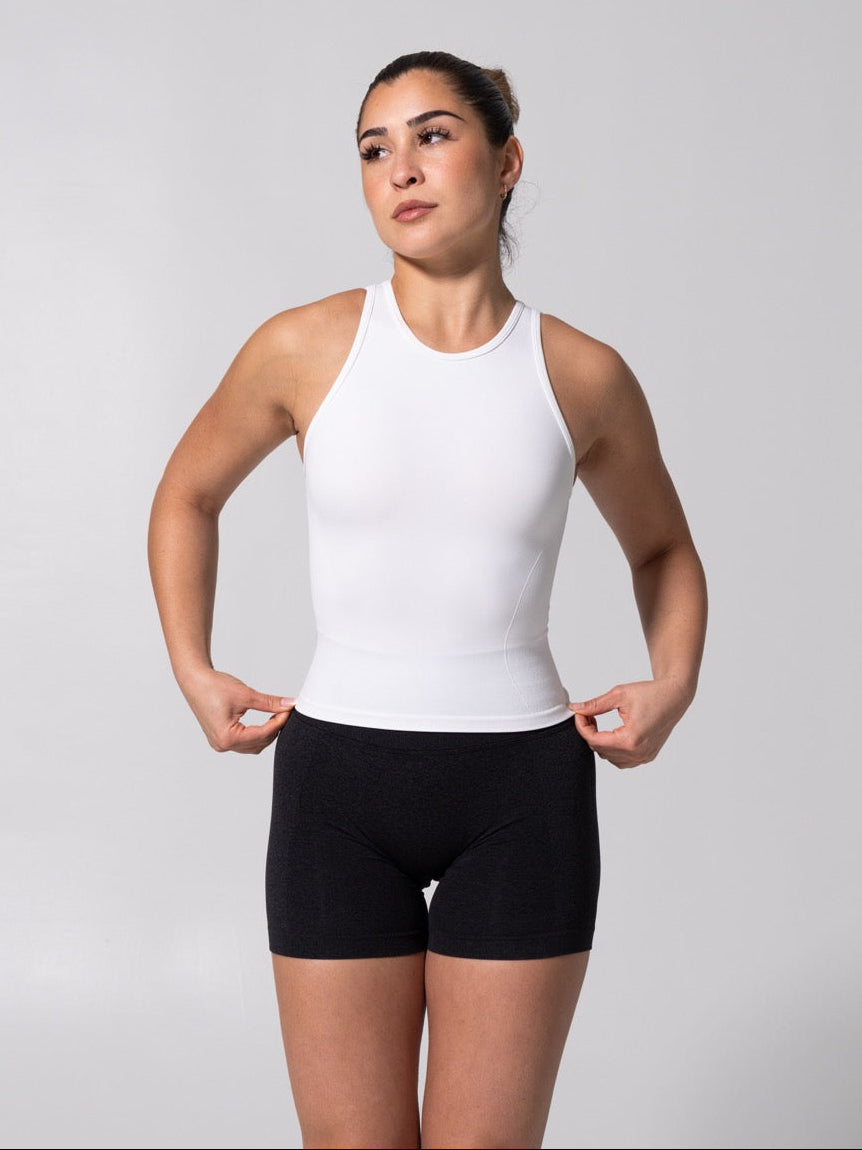 Shape Seamless Hip Tank - White