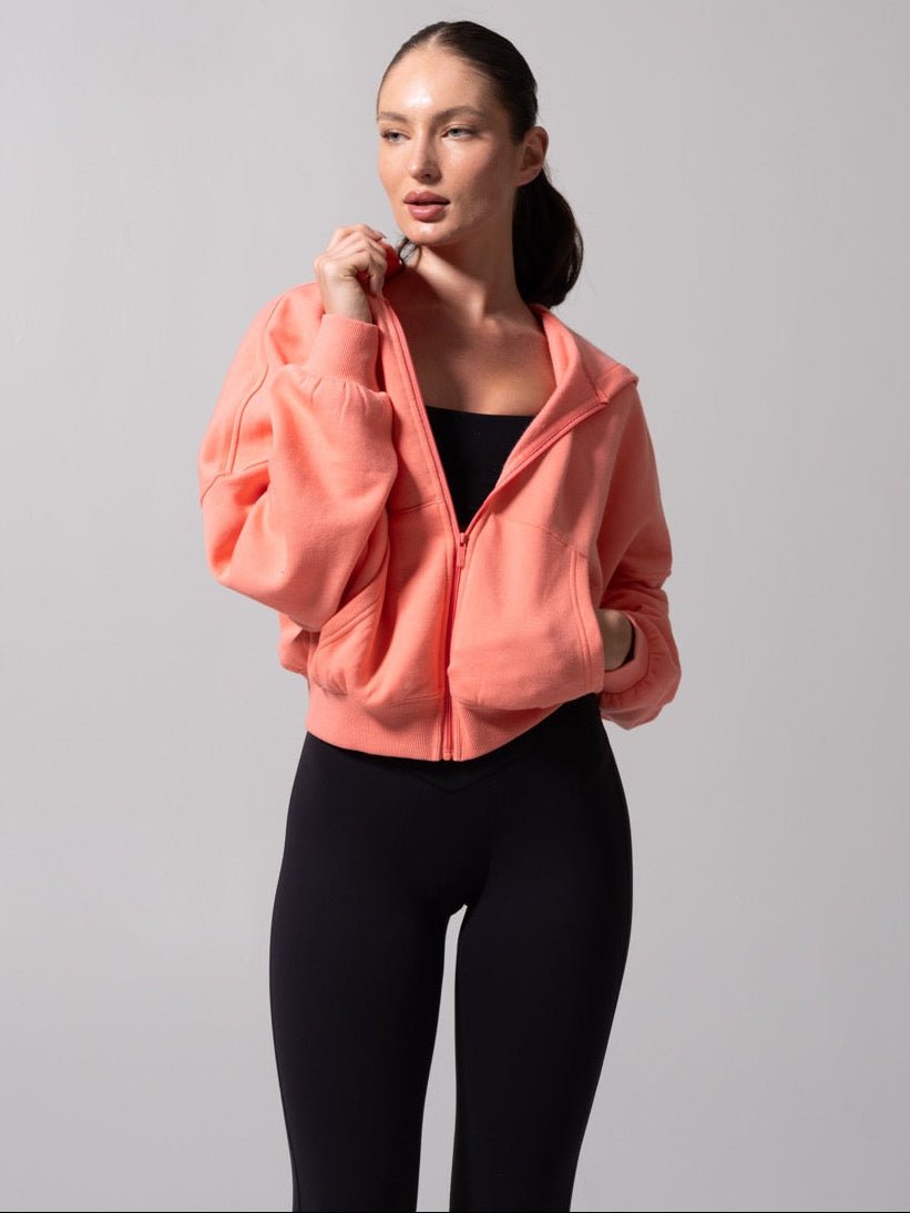 Threads Waist Zip Hoodie - Sorbet