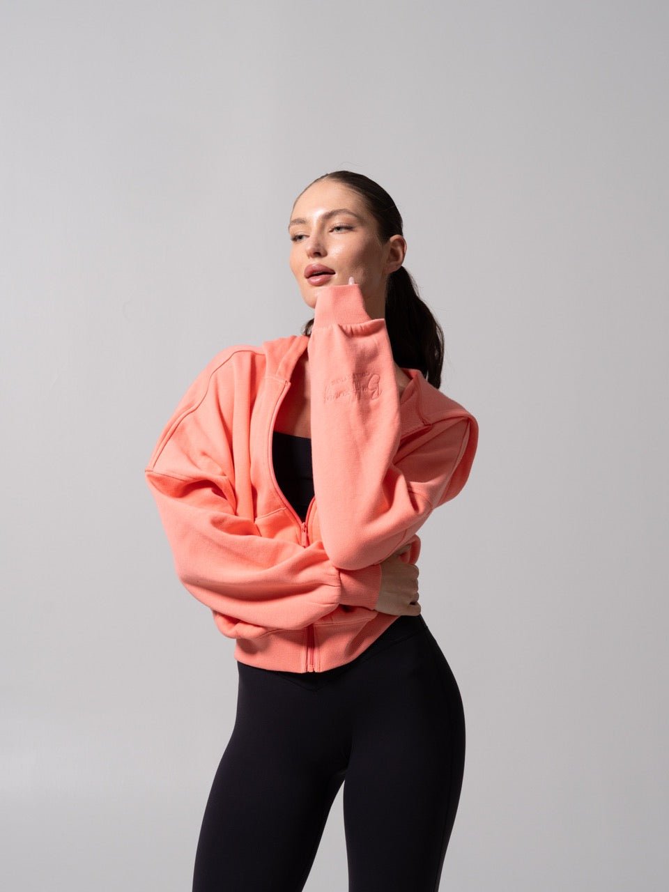 Threads Waist Zip Hoodie - Sorbet