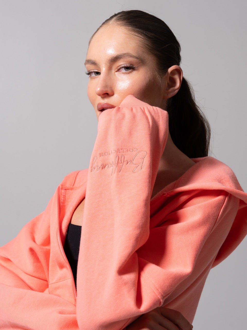 Threads Waist Zip Hoodie - Sorbet