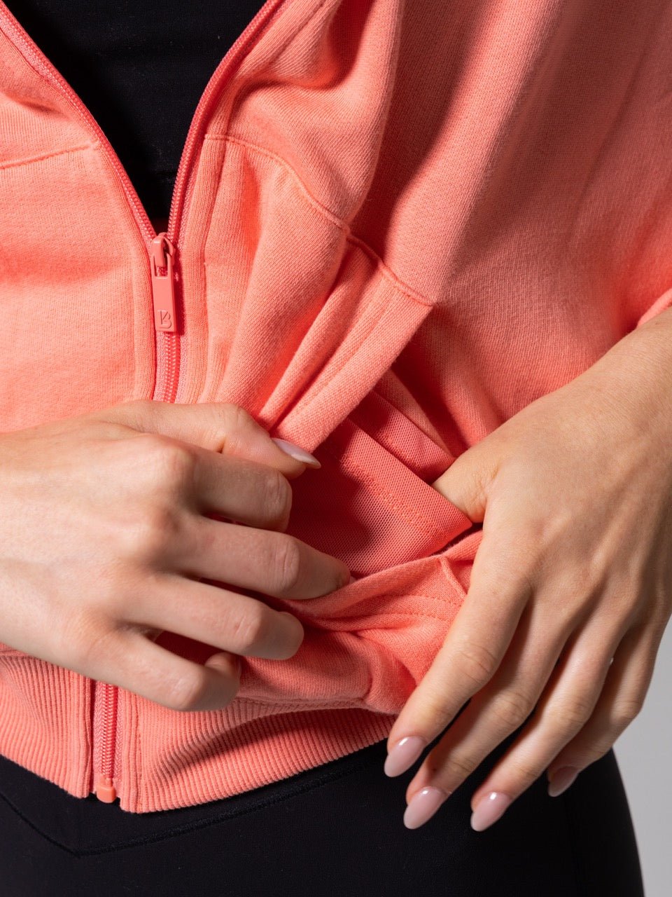 Threads Waist Zip Hoodie - Sorbet