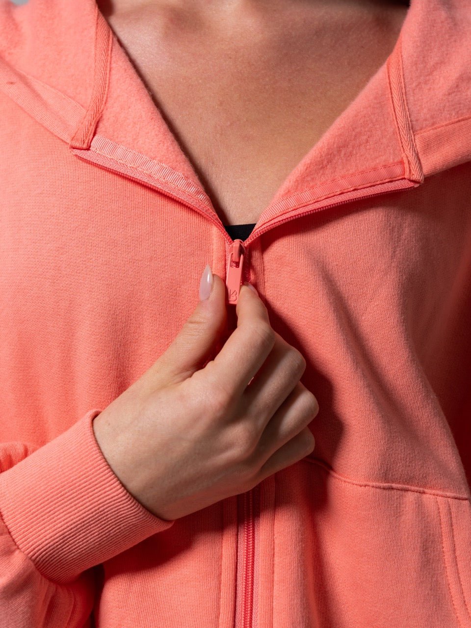 Threads Waist Zip Hoodie - Sorbet