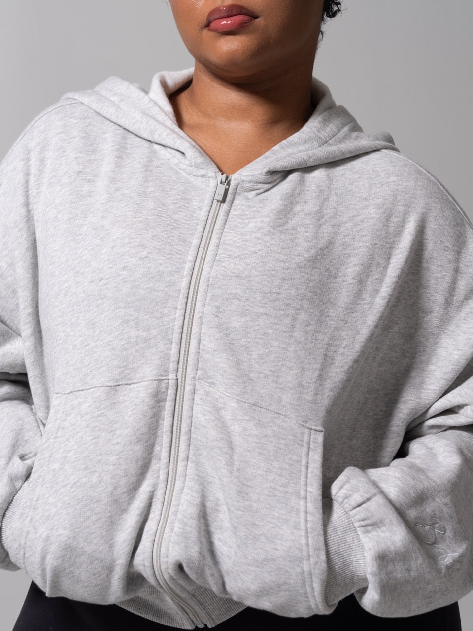 Threads Waist Zip Hoodie - Heather Grey