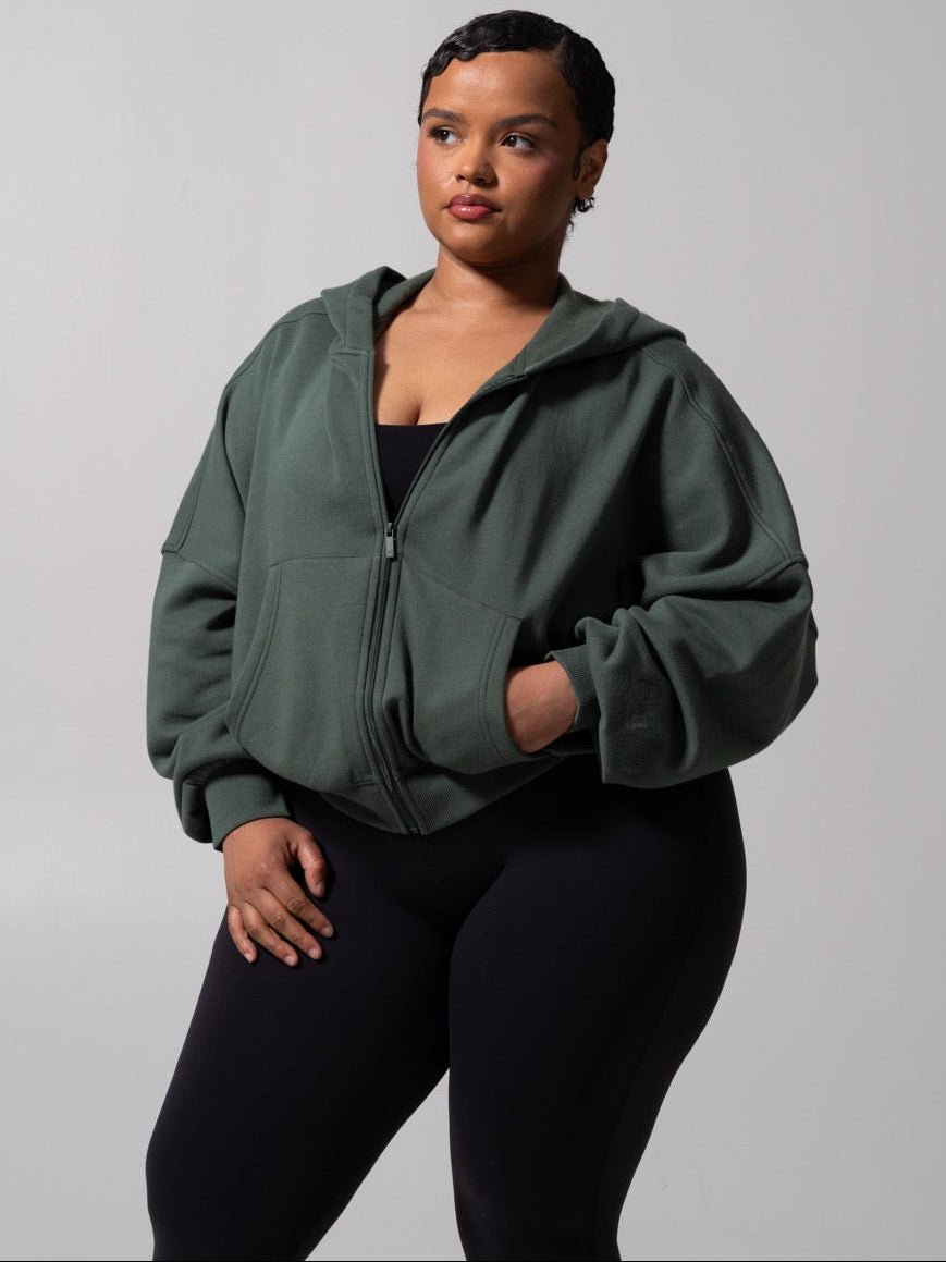 Threads Waist Zip Hoodie - Limon Pepino