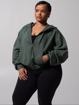 Thumbnail 1 of Threads Waist Zip Hoodie - Limon Pepino, 1 of 8