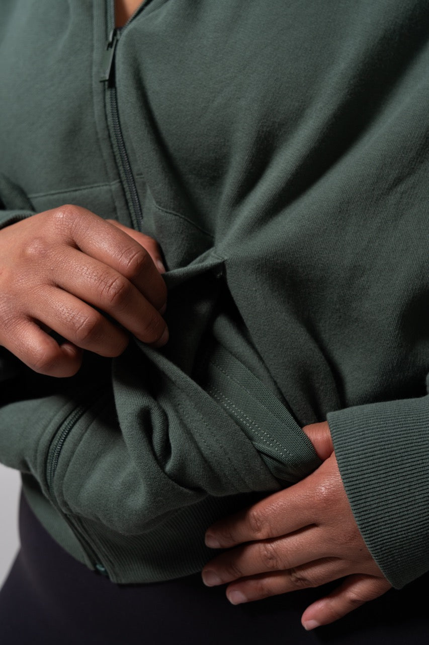 Threads Waist Zip Hoodie - Limon Pepino