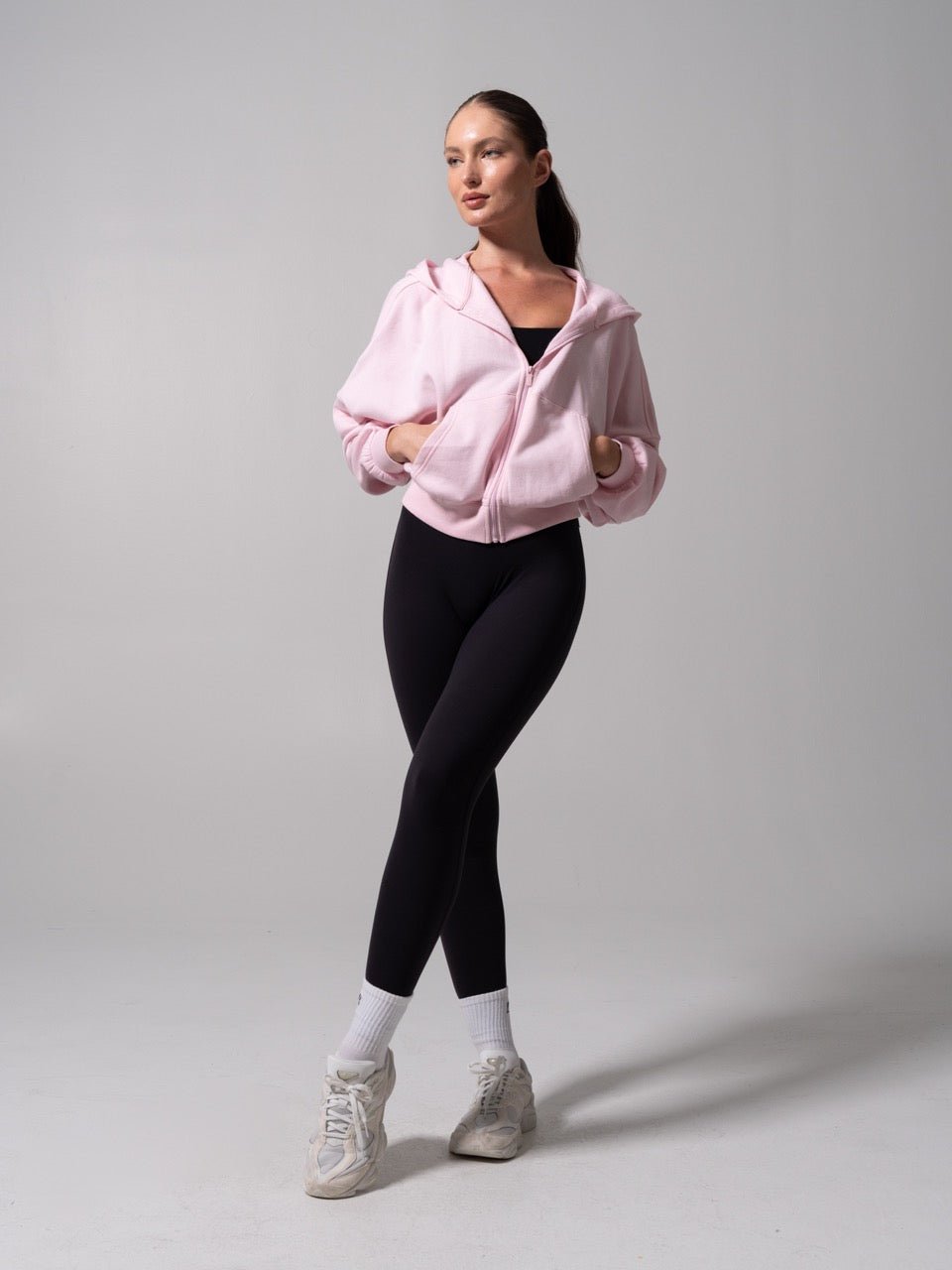 Threads Waist Zip Hoodie - Light Hot Mess