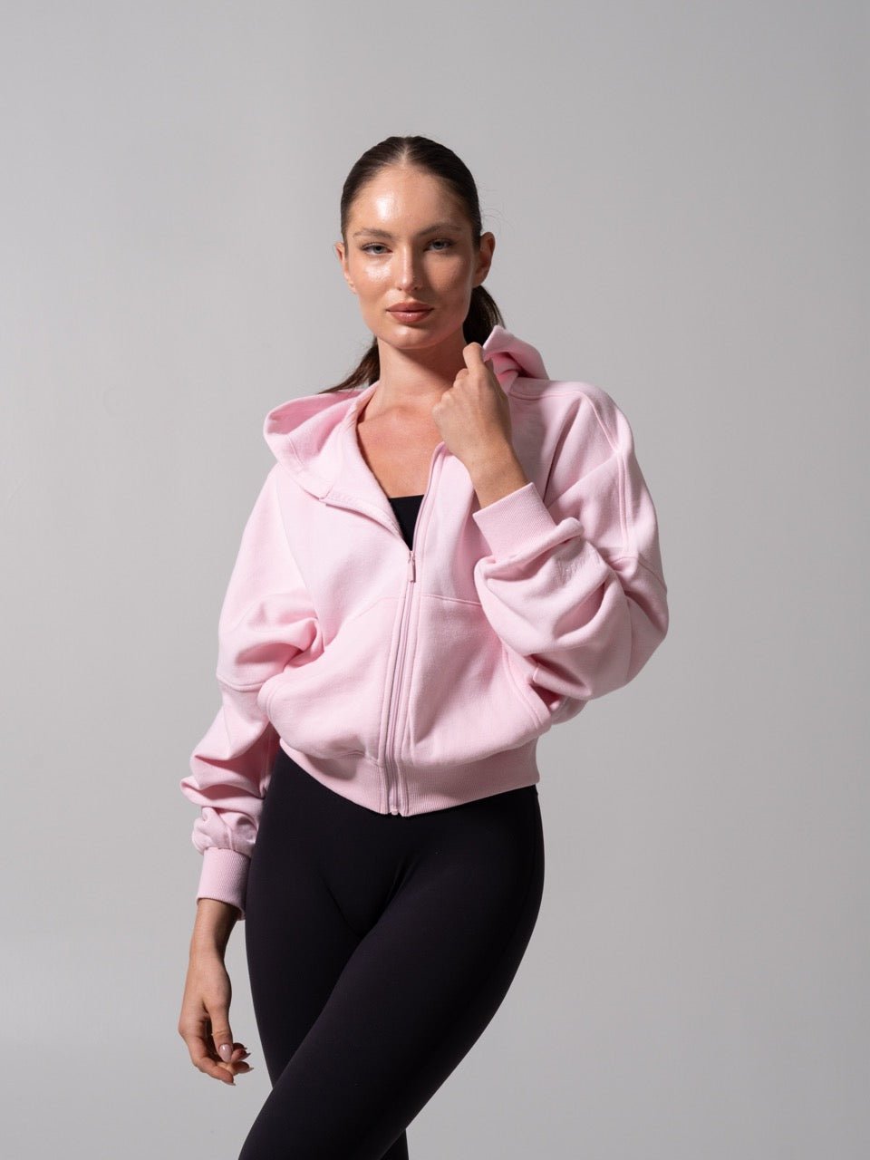 Threads Waist Zip Hoodie - Light Hot Mess