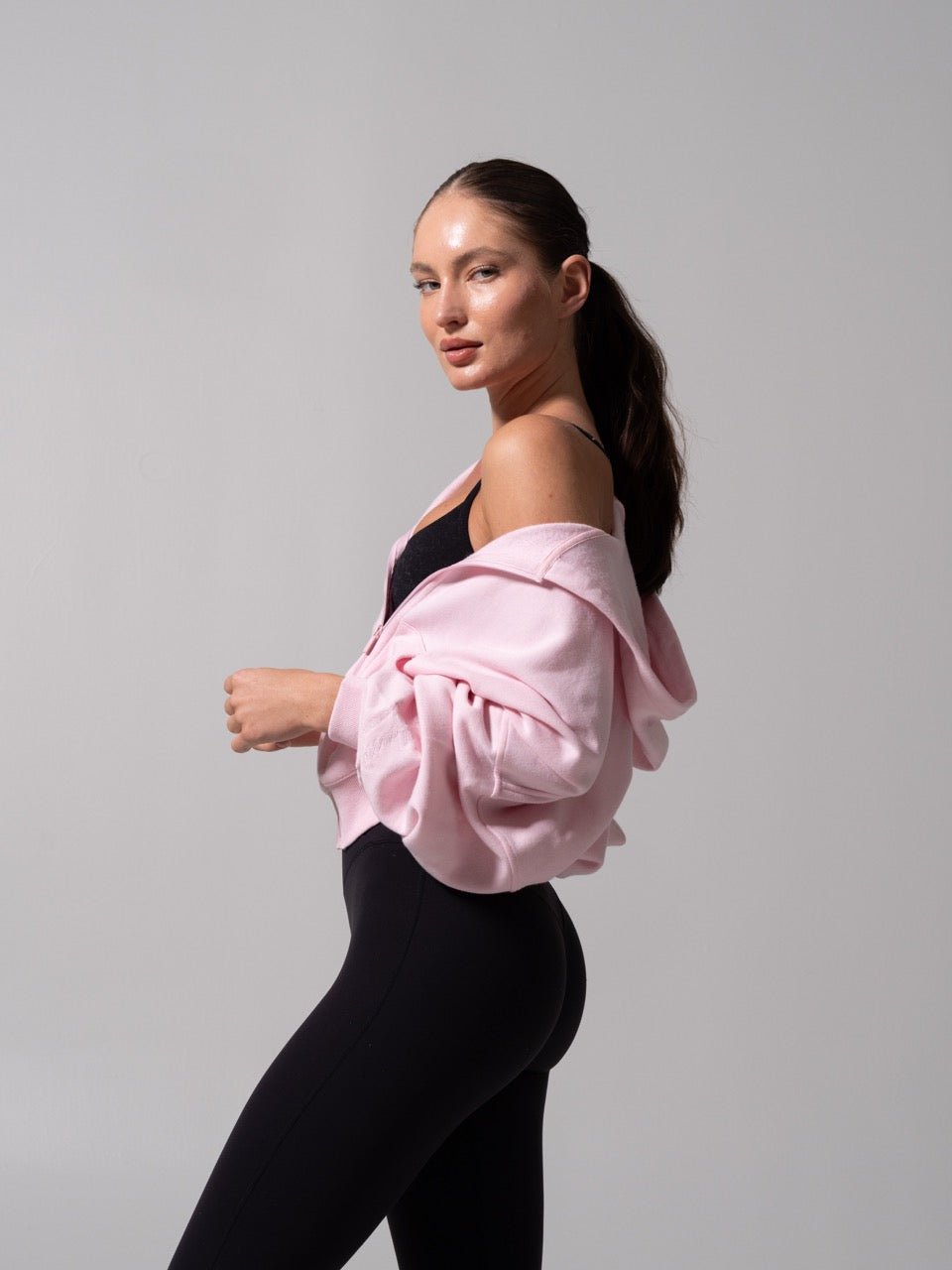 Threads Waist Zip Hoodie - Light Hot Mess