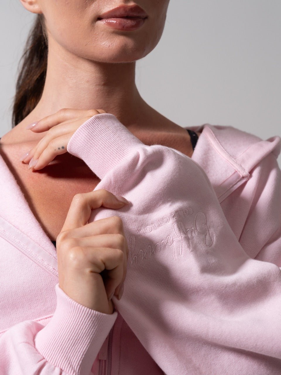 Threads Waist Zip Hoodie - Light Hot Mess