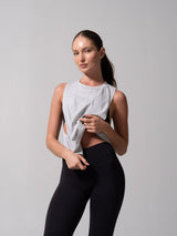 Thumbnail 5 of Essential Waist Tank - Heather Grey, 5 of 6