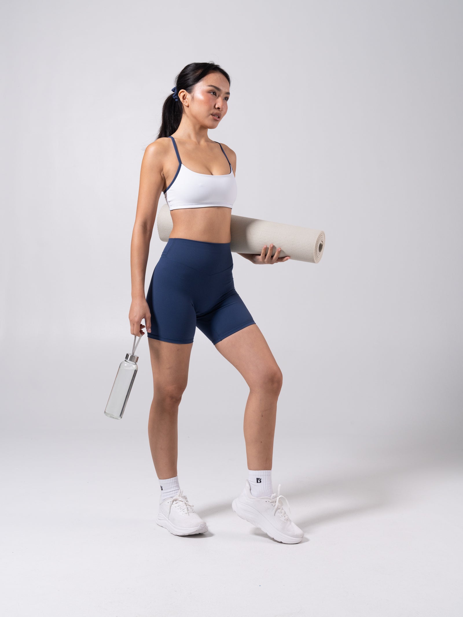 Reversible Sports Bra - Baked Blue and White