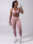 Micro Seamless Sports Bra - Heather Rose Water