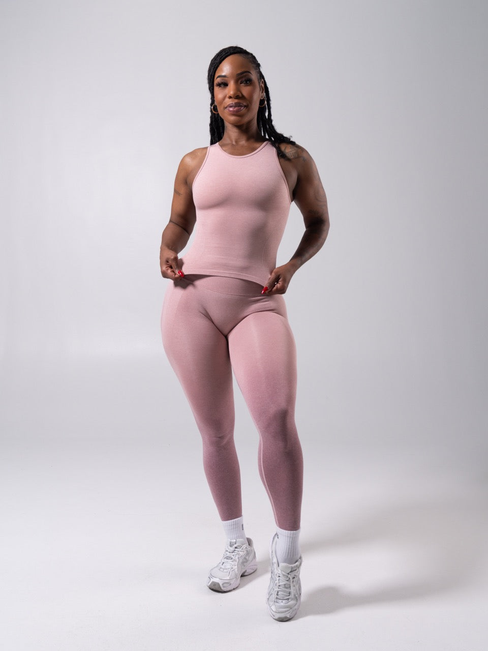 Shape Seamless Hip Tank - Heather Rose Water
