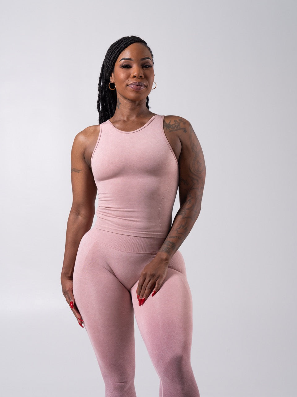 Shape Seamless Hip Tank - Heather Rose Water