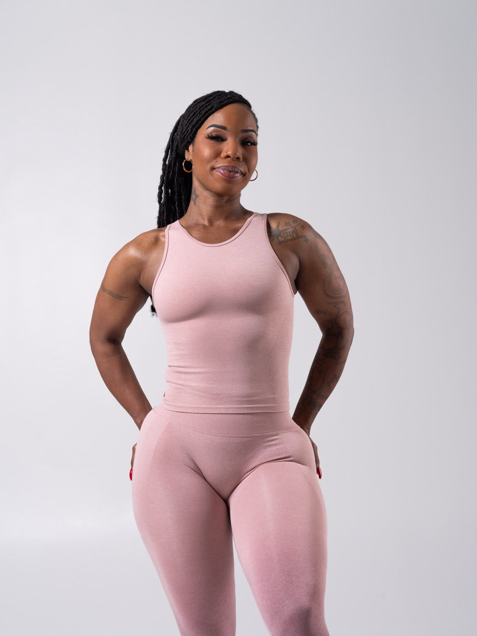Shape Seamless Hip Tank - Heather Rose Water